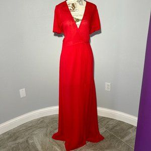 Lulu's Floor Length Wrap Maxi Dress